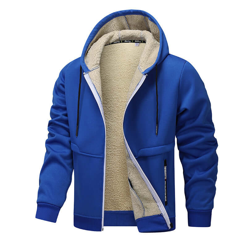 Men’s heavyweight fleece hoodie with sherpa lining