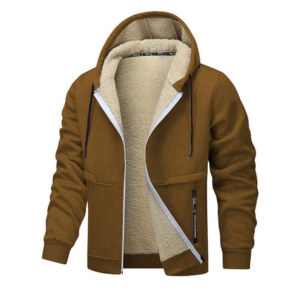 Men’s heavyweight fleece hoodie with sherpa lining
