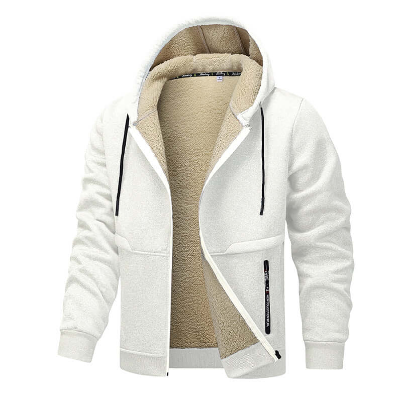 Men’s heavyweight fleece hoodie with sherpa lining 