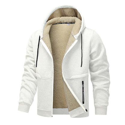 Men’s heavyweight fleece hoodie with sherpa lining 
