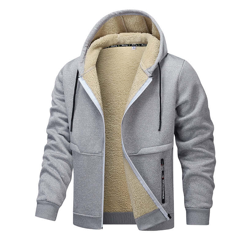 Men’s heavyweight fleece hoodie with sherpa lining