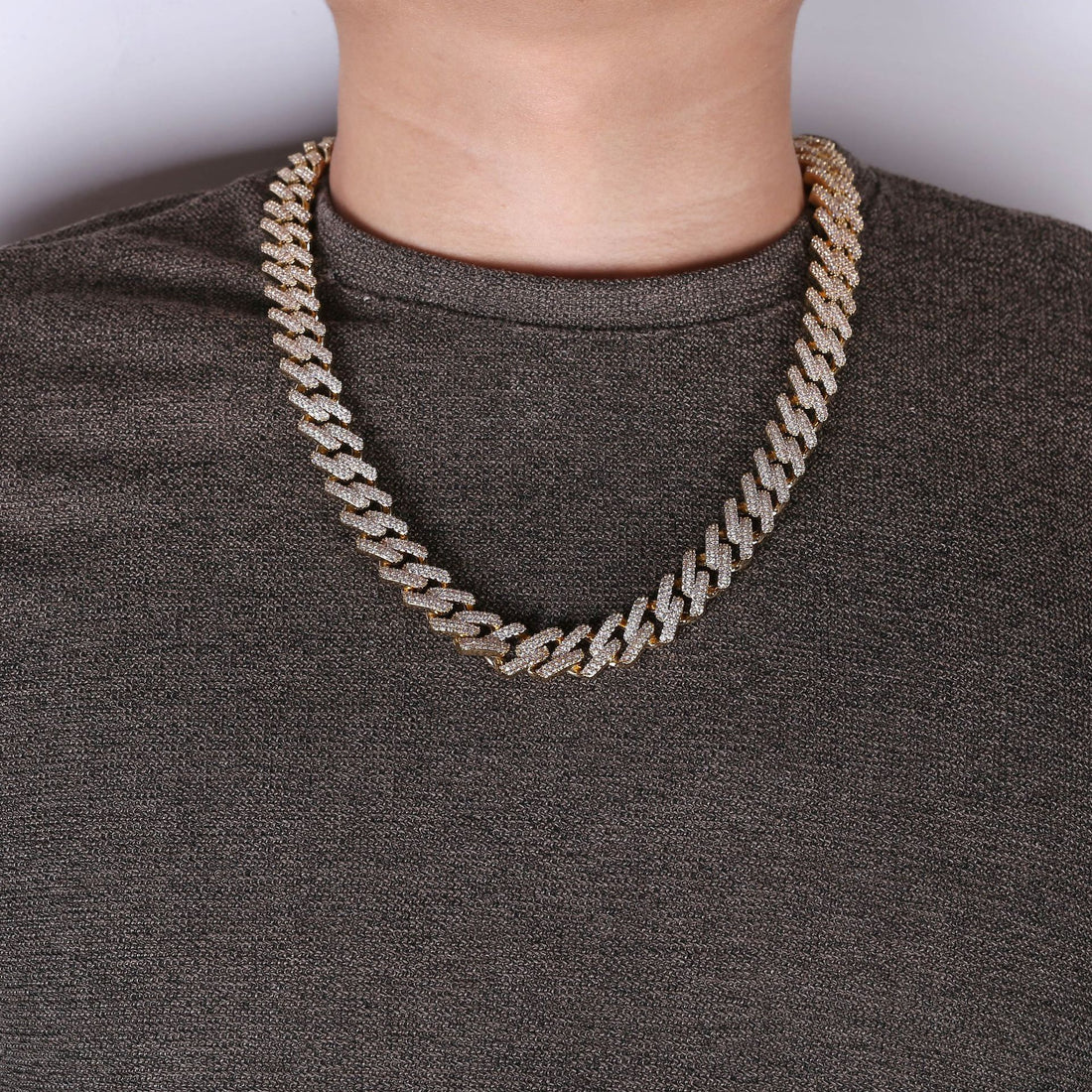 Miami Cuban Hip Hop Necklace gold chain front view