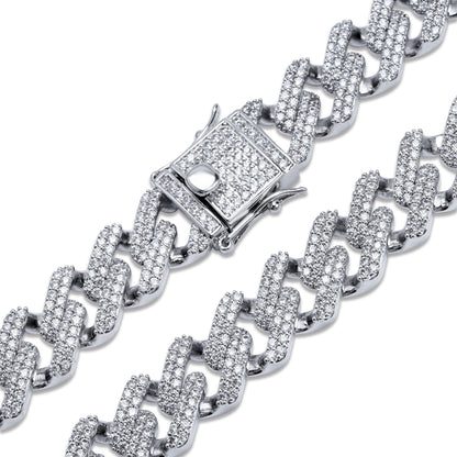 Miami Cuban Hip Hop Necklace silver chain jewelry