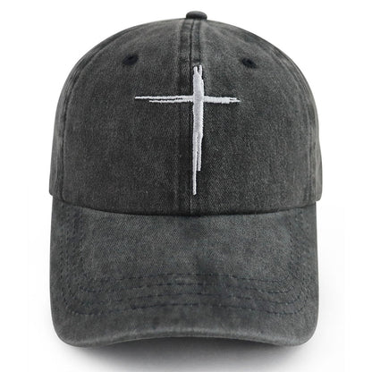 Cross Embroidered Baseball Cap adjustable back strap
