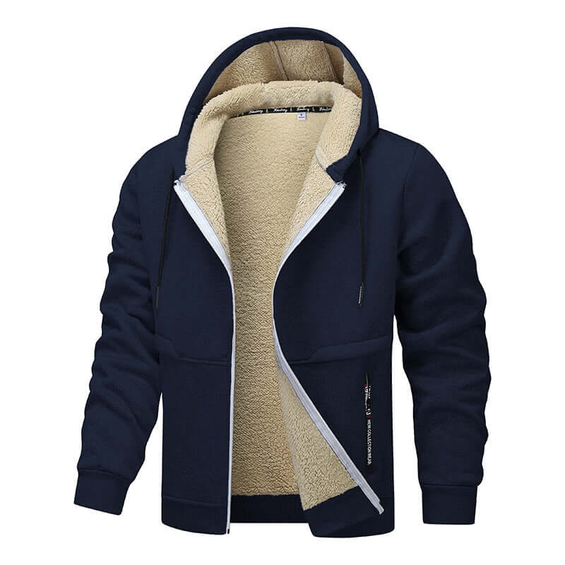 Men’s heavyweight fleece hoodie with sherpa lining 