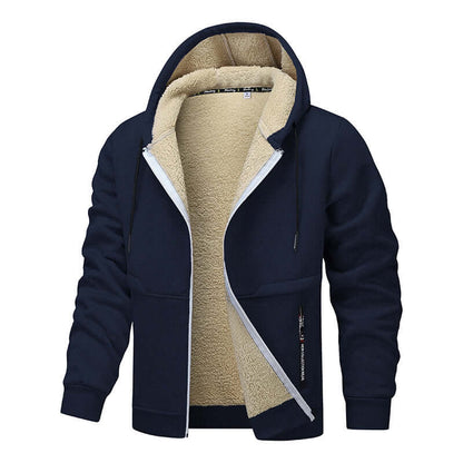 Men’s heavyweight fleece hoodie with sherpa lining 