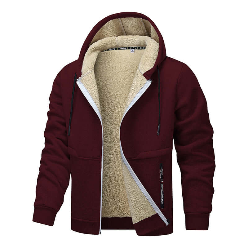 Men’s heavyweight fleece hoodie with sherpa lining