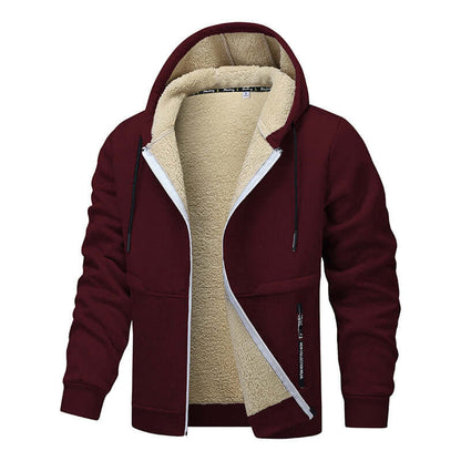 Men’s heavyweight fleece hoodie with sherpa lining