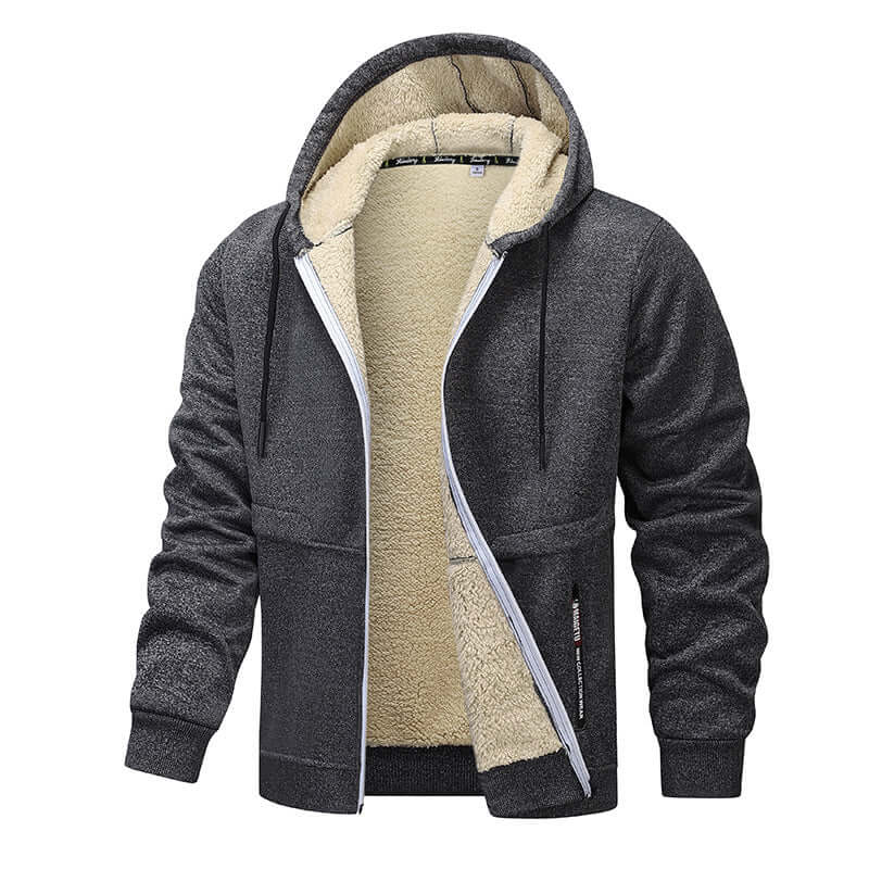 Men’s heavyweight fleece hoodie with sherpa lining