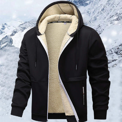 Men’s heavyweight fleece hoodie with sherpa lining 