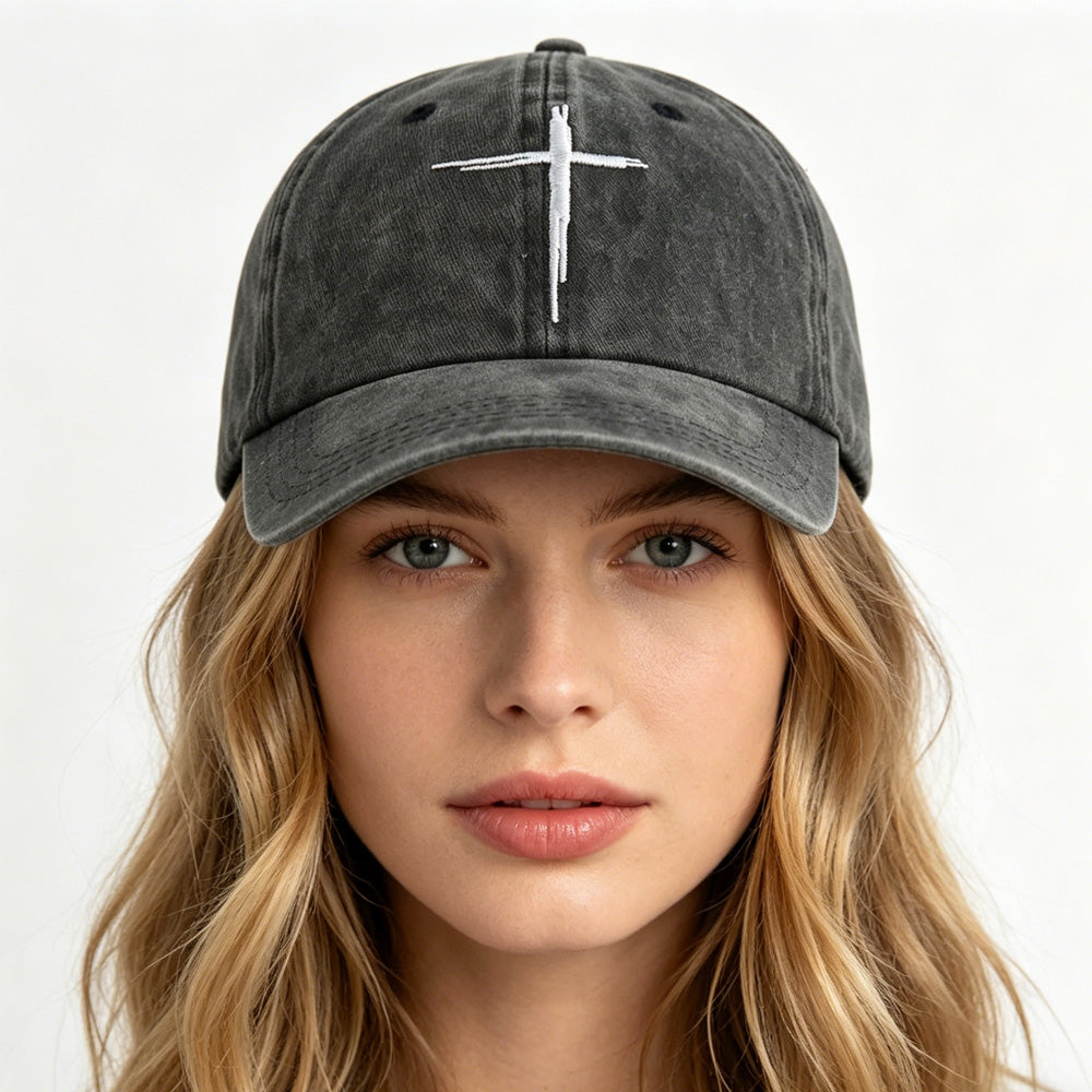 Cross Embroidered Baseball Cap cotton streetwear hat