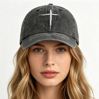 Cross Embroidered Baseball Cap cotton streetwear hat
