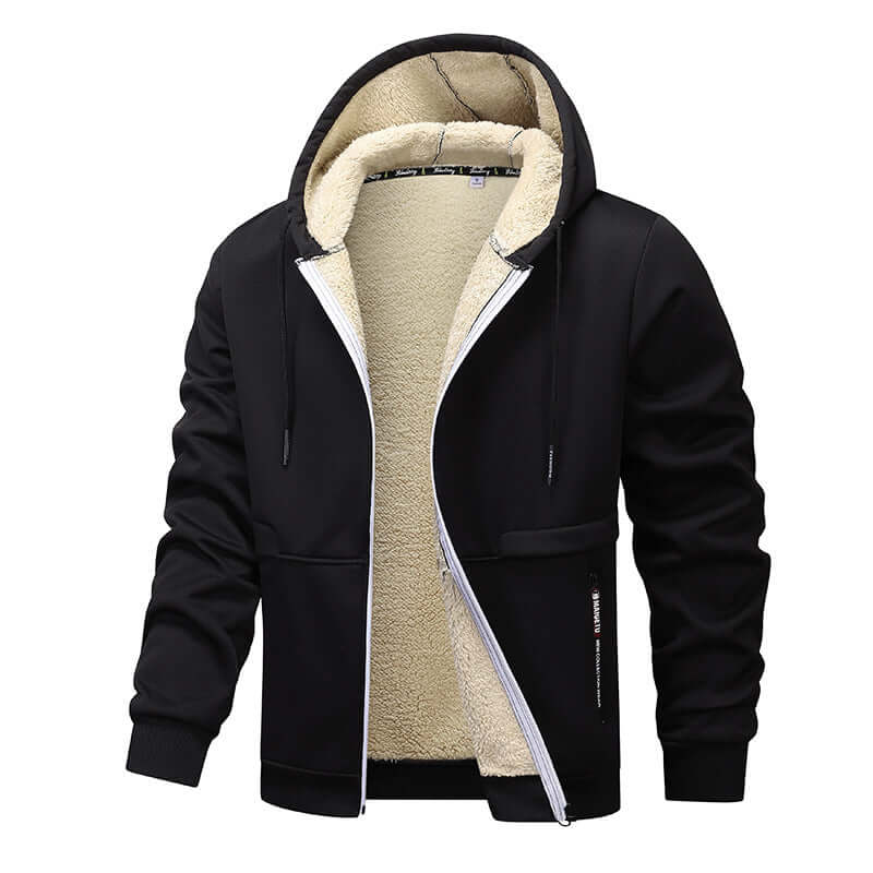 Men’s heavyweight fleece hoodie with sherpa lining 