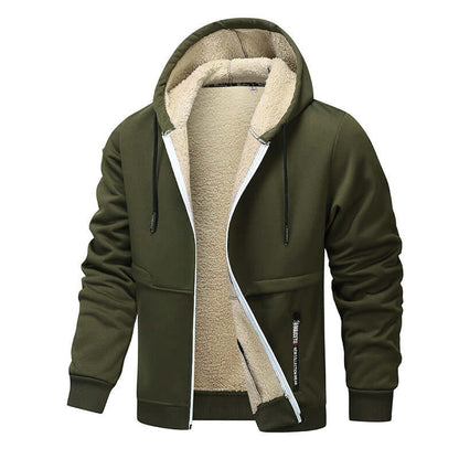 Men’s heavyweight fleece hoodie with sherpa lining 